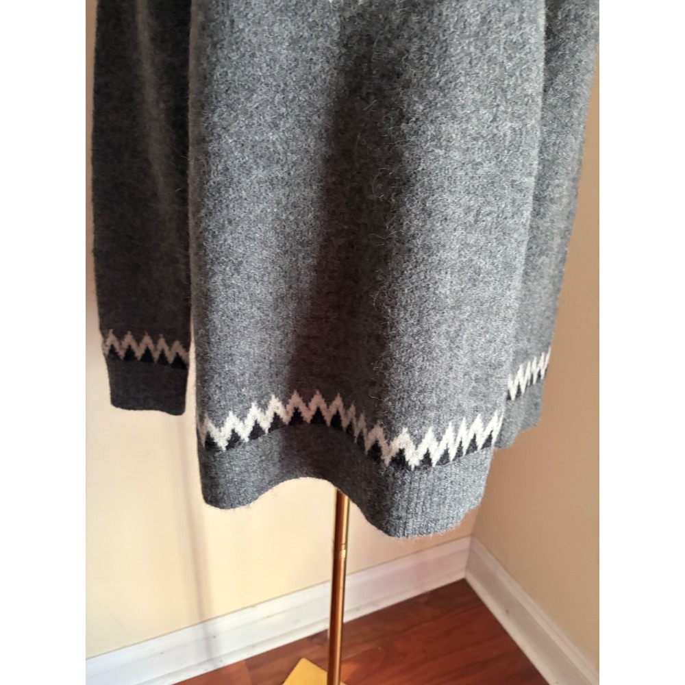 Pendleton Women's Grey Alpaca Oversized Fair Isle Crewneck Sweater Small - Picture 6 of 7